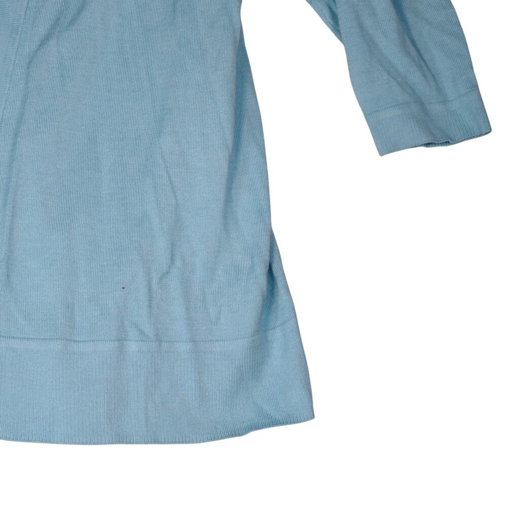 Talbots Cardigan Sweater Womens Medium Blue Open Front 3/4 Sleeve Lightweight - Picture 4 of 11